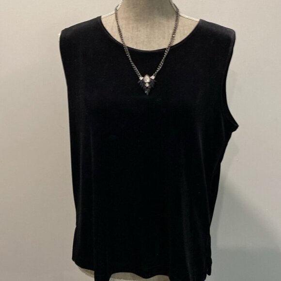 Picadilly Black Velvet Top & Cardigan Size M - Picture 7 of 16